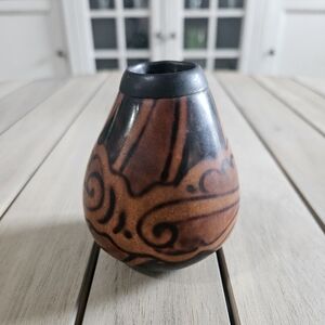 Vintage yerba mate gourd, also known as a calabash.